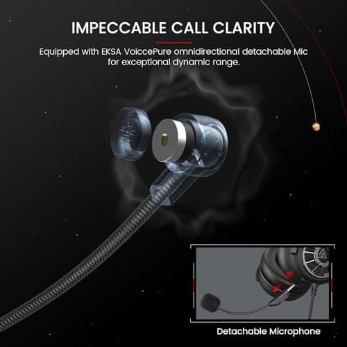 EKSA StarEngine E5000S Gaming Headset for PC, PS4, PS5, Switch, Xbox One, Xbox Series X/S-Wired Gaming Headphones with Detachable Noise Cancelling Mic, 50mm Drivers, 3.5mm Over-Ear Computer Headphones 3