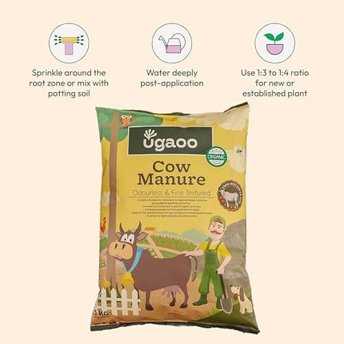 Ugaoo Cow Dung Manure Fertilizers for Plants & Home Gardening - 5 kg 5