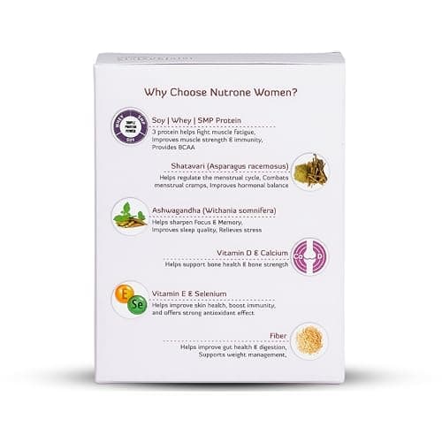Nutrone Women by PentaSure | 3 Protein Blend (Soy+Whey+SMP), High in Vitamin D, Calcium, Fiber | Ashwagandha & Shatavari Extract | Chocolate - 300g (30g * 10N) | Strength, Immunity, Energy 2