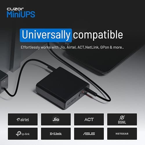 Cuzor Mini UPS 12V Router UPS up to 2A | Up to 5 Hours Backup | WiFi UPS Power Backup During powercuts | 2x2900 mAh | Mini ups for Router 5