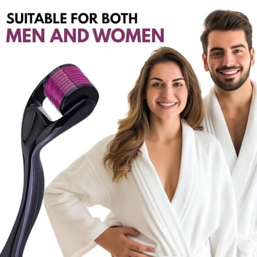 LEAFED Derma Roller 0.5mm for Hair & Beard Growth – 540 Titanium Micro Needles for Hair Regrowth, Beard Growth, Acne Scar Reduction & Skin Rejuvenation – Safe for Men & Women (Black) 5