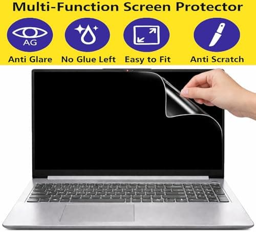 Anjo 6 in 1 Combo of 15.6 Inch & 16:9 Display Aspect Ratios Laptop Screen Protector, KeySkin, Body Lamination Trackpad & Lid (Transparent), Mouse Pad & Cleaner 3