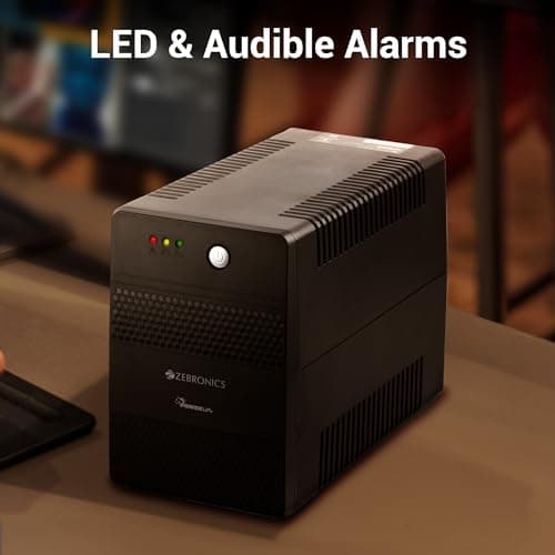 ZEBRONICS U1205 Microcontroller Based UPS with Up-to 1000VA | 600W, Double Boost, Automatic Voltage Regulation, Overload Protection, Auto Restart, Generator Compatible, for Office Computers | Home PC 3