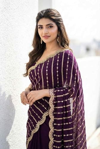 Saree for Women (Wine) 3