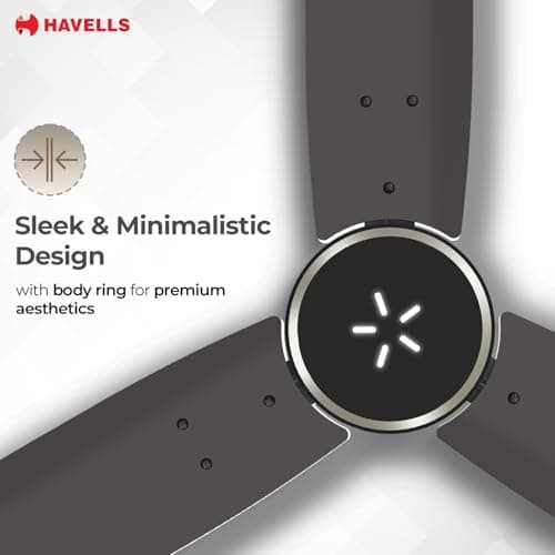 Havells FAB BLDC LED Ceiling Fan 1200 mm, 5 star, LED Speed Indicator, 380 RPM, Up to 65% Savings,Reverse Rotation,4 Speed Modes,Low Wattage 30W,Low Noise,Air Flow:235 CMM, 3 Year Warranty,Cocoa Brown 4