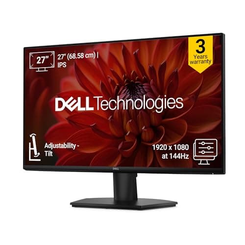 Dell SE2726H 27-Inch Full HD IPS Panel Monitor (Black) Ultra-Thin Bezels, Flicker-Free Display, Comfortview Plus, HDMI & VGA Connectivity – Stylish Design for Home & Office Productivity