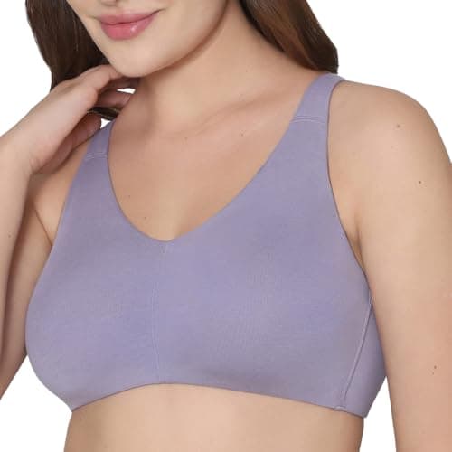 Wacoal Women’s Basics Essentials Live in Non-Padded Non-Wired Full Cup Everyday Wear Cotton Blend Blend T-Shirt Bra-Lavender 38DD 5