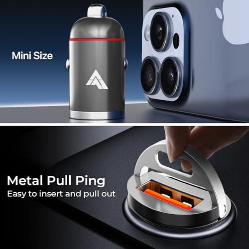 DR VAKU® 65W Car Charger Fast Charging Dual Port Type C PD PPS 65W + 18W QC 3.0 USB Car Mobile Laptop Adapter for iPhone 17/16/15/14/13 etc., Samsung All Series, Tablets, & Android Smartphones- Grey 5