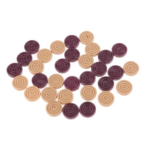 UJEAVETTE 32Pcs Draughts&Checkers&Backgammon Chess Piece for Kids Board Game Learning 4