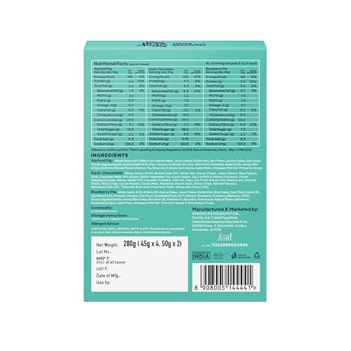 Yogabar Breakfast Protein Bars, 12 Bars | Easy & Convenient Breakfast On-the-GO | High in Protein & Fibre | Quick Protein Snack that helps in Weight Loss Management (12 Bars, Variety Pack) 2