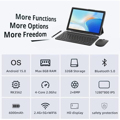 RUIQIAI Tabalet Android 15 with Keyboard, 10 Inch Tablet with Case 2
