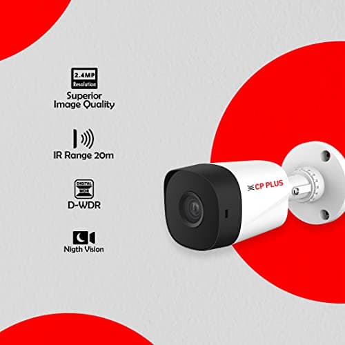 CP PLUS 2.4MP IR Bullet Outdoor Security Camera | 3.6mm Fixed Lens | Max 25/30fps at 2.4MP | DWDR, Day/Night (ICR) | Night Range of 20 Mtrs., Smart IR | Support Built-in Mic | CP-URC-TC24PL3C-V3 2