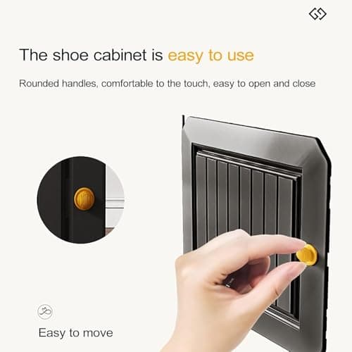Mevigo 16-Tier Shoe Rack with 6-Doors| Holds 32 Pairs |Waterproof & Dustproof Modular Plastic Shoe Cabinet| Foldable Stackable Shoe Organizer with Metal Frame |Space Saving Storage for Home,Entry Way 5