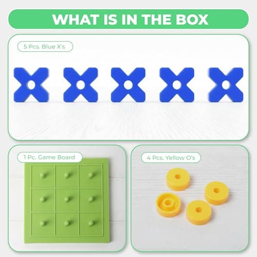 Ratna's 3D Tic Tac Toe Classic Mind Challenging Cross & Zero Family Board Game for Kids & Adults 3