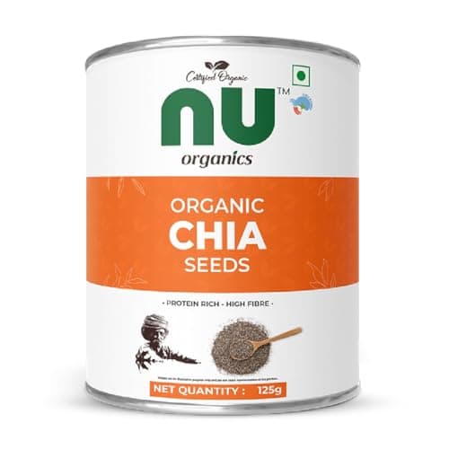 Nu Organics Black Chia Seeds – 250g, Nutrient-Packed Superfood | Organic, Non-GMO, Gluten-Free | Rich in Omega-3, Fiber & Protein for Smoothies, Puddings, and Baking