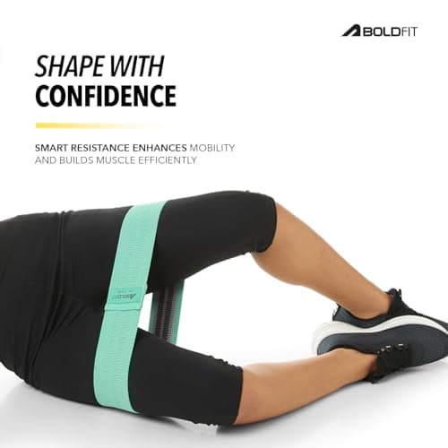 Boldfit Resistance Bands for Workout Fabric Loop Band for Exercise Hip Band for Hips, Legs, Stretching, Toning Workout Mini Loop Booty Bands for Glutes, Squats Exercise for Home & Gym Green (6-11 Kg) 4