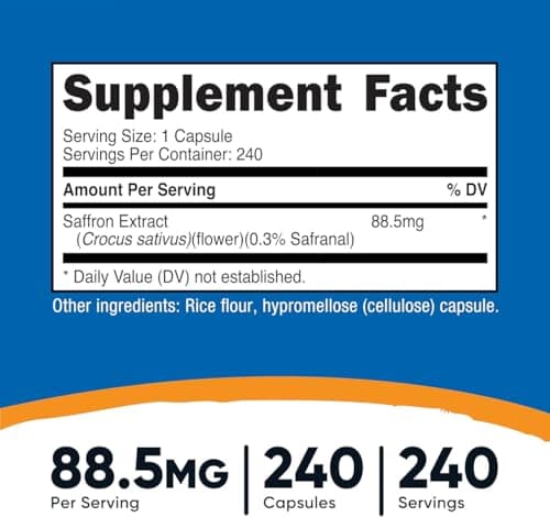 Evorina Saffron Extract 88.5mg, 240 Capsules - Veggie Caps, Non-GMO, Gluten Free | High Strength Herbal Supplement | Clean Label Ayurvedic Wellness 4