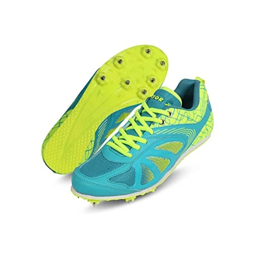 Vector X Bolted High-Performance Outdoor Running/Athletic Track and Field Shoes with Removeable Spike|Durable Sports Footwear Shoe for Adult, Men Women & Boys Kids (Seagreen, Size-5)