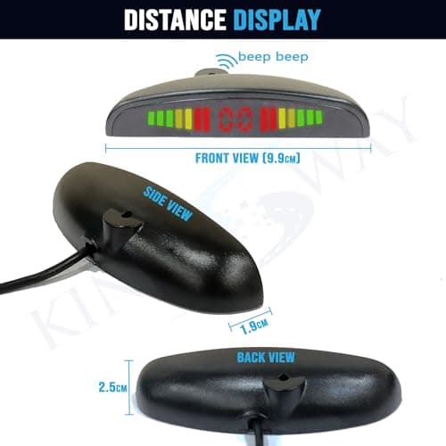 KINGSWAY® Car Reverse Parking Sensor with LED Display Compatible with Maruti Suzuki Alto K10 (Year 2010 to 2014), Auto Object Detection Radar System with Ultrasonic Sensor Kit in Black Color 2