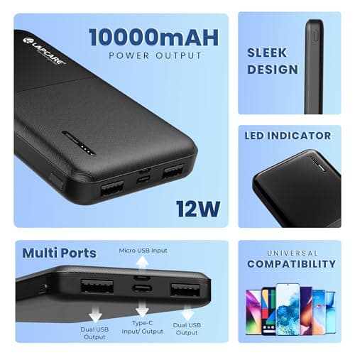 LAPCARE Smart Tank 10000Mah Fast Charging Power Bank | Dual USB Port | Led Indicator | Light Weight | Multi Protocol Support | Multi Circuit Protection | Compact & Slim Design | Made in India 6