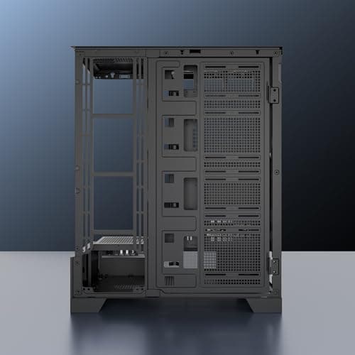 daWg Y' Series 990 Mid-Tower Glass Gaming Cabinet/Case, Pre-Installed 360mm Display AIO, 10 RPM Indicator Fans, Control Dashboard, Support Vertical GPU, EATX, ATX, mATX, Mini ITX, ARGB, USB-C (Black) 3