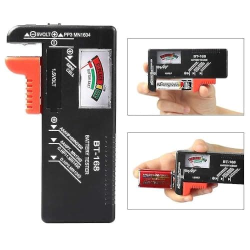 ROBOWAY 2Pcs BT-168 Universal Battery Tester for AA AAA C D 9V & Button Cell | No-Battery Required | Analog Color Meter | Household & Rechargeable Battery Checker (Pack of 2) 3