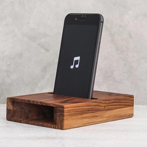 Professional Wood Craft ᵀᴹ Bamboo Mobile Stand Speaker Amplifier | Zero Power Wooden Acoustic Sound Booster | Loud Sound Amplifier Dock with Mobile Stand Holder for Desk, Home & Office 4