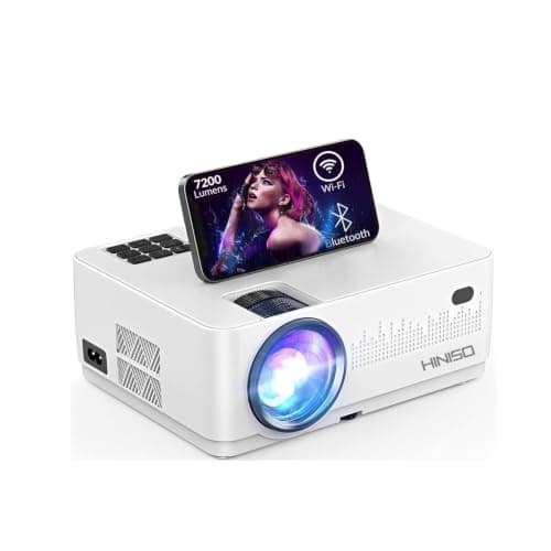Projector with Wi-Fi and Bluetooth, 7200 Lumens, Mini Home Theatre Projector for Indoor and Outdoor Use
