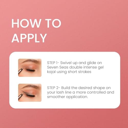 Double Intense Non Transfer Gel Matte Kajal Longwear Eye Pencil | Long Stay | Smooth One Stroke Application | Intense Color Pay Off | Soft Blendable Formula | With Sharpener (Silver) SH-7711-SS 4