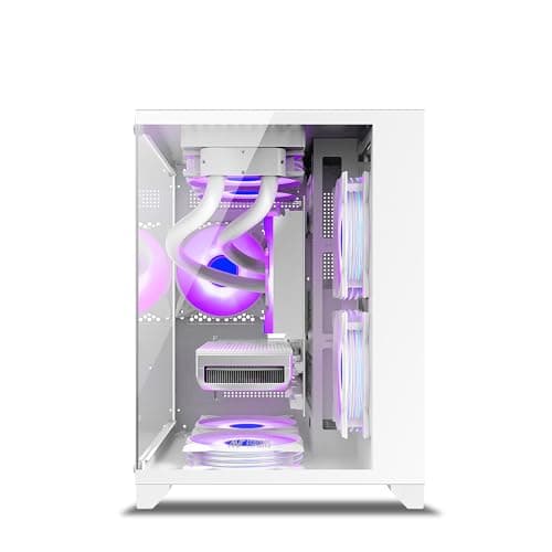 Ant Esports Crystal Z2 Mid-Tower Computer Case/Gaming Cabinet – White | Support Micro-ATX, Mini-ITX | Pre-Installed 3 ARGB Infinity Mirror Fans 2