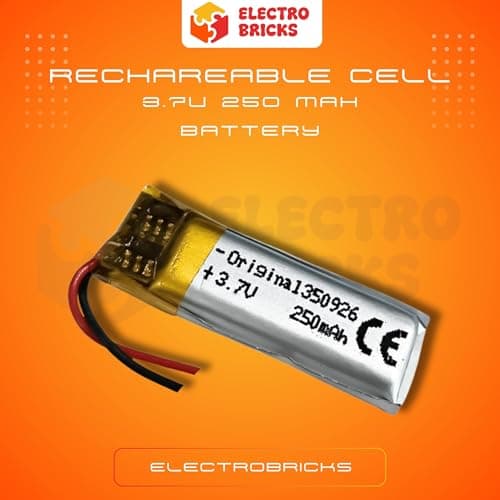 Electrobricks 3.7v 250mAh Lithium Polymer Battery Compact Rechargeable Battery for Electronics Devices (1) 2