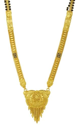 Jecy JEWELS 24K One Gram Gold Plated 30 Inches Long Mangalsutra 8534-2 For Womens