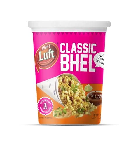 Wah Luft Bhel Puri Cup - 100g (Pack of 3), Instant & Delicious Namkeen Snack, Ready-to-Eat Crunchy Bhel Puri, Tasty & Convenient Indian Snack 3