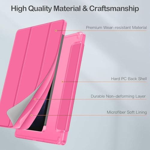 MOCA Case for Samsung Galaxy Tab S10 Plus / S9 Plus 12.4-Inch, Translucent Back Tri-Fold Stand Cover, Supports S Pen Charging, Auto Wake/Sleep, Protective PU + PC Tablet Case (Watermelon) 3