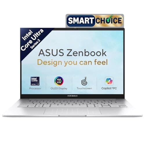 ASUS Zenbook 14 (2026),Smartchoice,Intel Core Ultra 9 285H,32GB RAM,1TB SSD,OLED,Touchscreen,14"(35.5 cm),Win 11,M365 Basic(1Y)* Office 24,Foggy Silver,1.28 Kg,UX3405CA-QL1113WS,Thin & Light Laptop