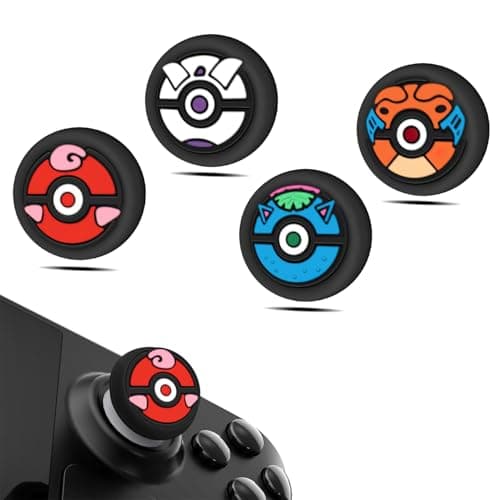 TecoKart® 4Pcs Joycon Thumb Grip Caps, Cartoon Analog Stick Grips Button Covers, Silicone Joystick Cover for Enhanced Comfort, Compatible with Nintendo Switch/Switch Lite/OLED