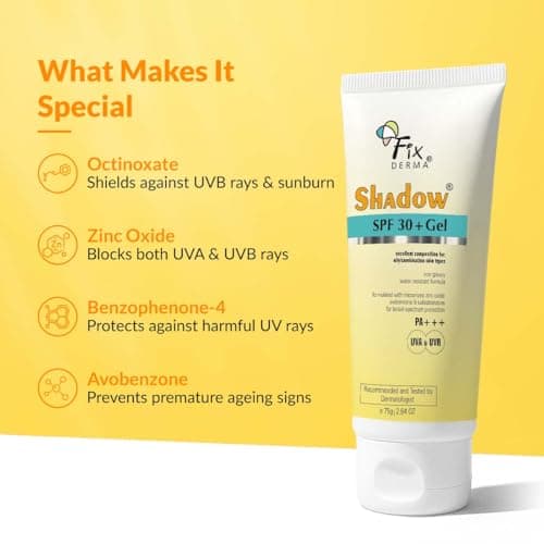 Fixderma Shadow Sunscreen SPF 30+ Pa+++ Gel For Oily Skin | Lightweight, Water Resistant, No White Cast | Broad Spectrum Sunscreen Gel For UVA & UVB Protection | Women & Men | 40gm (Pack of 2) 4