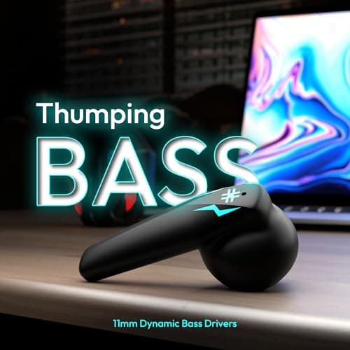 Number Super Buds Pro GT99 Truly Wireless in Ear Earbuds with 50 Hours Playtime, 35ms Ultra Low Latency, Dual Pairing Ear Buds, Quad Mic ENC, BT 5.4, IPX5, Fast Charging, Made in India (Glass Black) 3