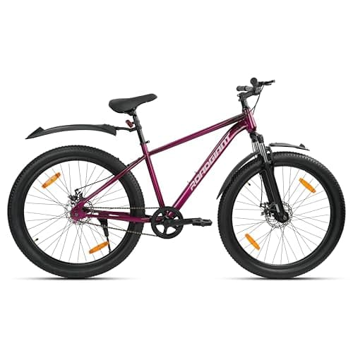 ROADGIANT Squad 26T | MTB | Steel Bicycle | Dual Disc Brakes | Single Speed | Front Suspension | Unisex|for All-Terrain Riding (Purple)