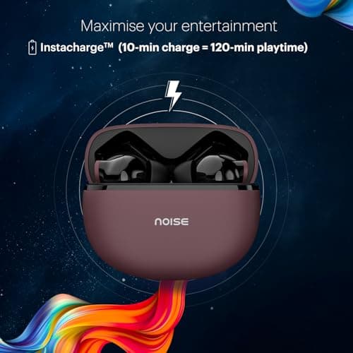 Noise Buds VS102 Plus Wireless Earbuds, Bluetooth Earbuds with 70H Playtime, Quad Mic ENC for Clear Calls, 11mm Drivers, Deep Bass, Instacharge, Bluetooth v5.3 (Deep Wine) 6