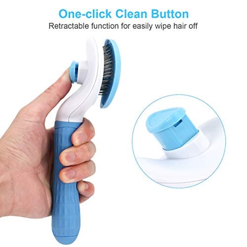 Depets Self Cleaning Slicker Brush, Pet Grooming Shedding Brush for Dogs and Cats - Easy to Remove Loose Undercoat, Pet Massaging Tool Suitable for Pets with Long or Short Hair Color May Vary 3