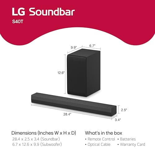 LG S40T 300W 2.1 Channel Dolby Digital, DTS Digital Surround, AI Sound Pro, Wow Interface Soundbar with HDMI, USB & Bluetooth Connectivity (Black) 2