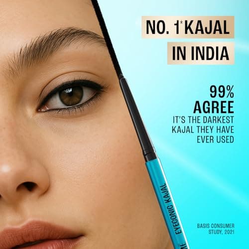 Lakme 9-5 Eyeconic Kajal, Classic Brown, Smudgeproof and Waterproof that lasts upto 24H, for 2x dark pigment, 0.35g 5