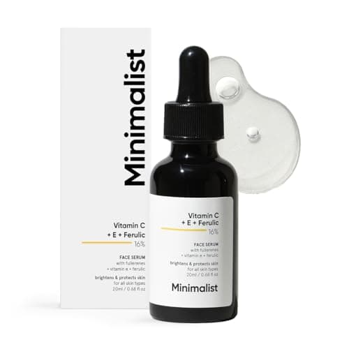 Minimalist 16% Vitamin C Face Serum – Brightening & Glow-Boosting Formula with Vitamin E, Ferulic Acid & Fullerenes, Antioxidant Boost for Radiant Skin (20 ml)