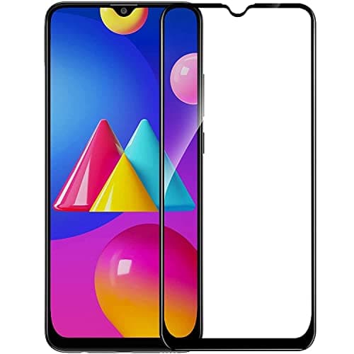 JGD PRODUCTS (Black Tempered Glass Screen Protector for Samsung Galaxy M12 / Samsung Galaxy A12 (2021) -Edge to Edge Full Screen Coverage 3