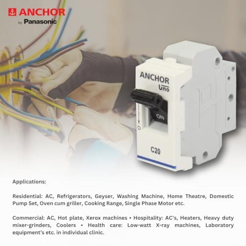 Anchor by Panasonic 65983 UNO Mini Penta Modular 20 Ampere Single Pole C Curve MCB 4