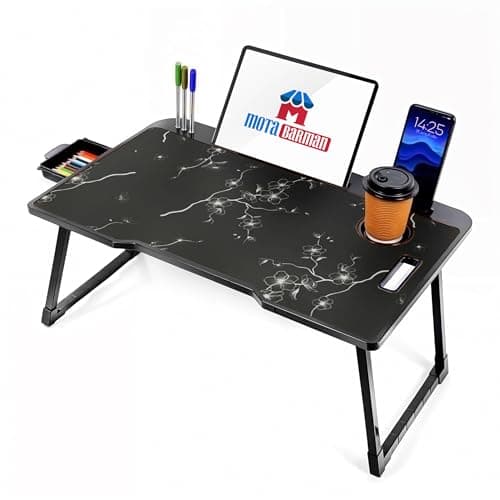 DIVIJA STORE Smart Multipurpose Foldable Laptop Table with Cup Holder, Study Table, Bed Table, Breakfast Table, Foldable and Portable/Ergonomic & Rounded Edges/Non-Slip Legs (Flying doremon) 3