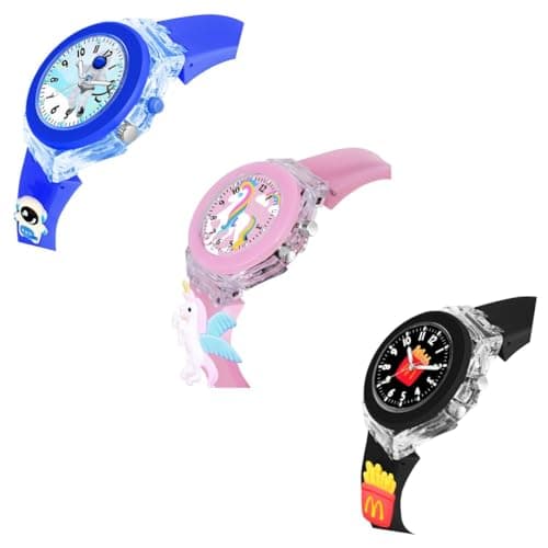 ON TIME OCTUS Kids Analouge Multi-Color Light Cute 3D Cartoon Character Boys and Girls Watch |Random Color and Design (KD-4 PCS (2 BOY-2 Girl)) 5