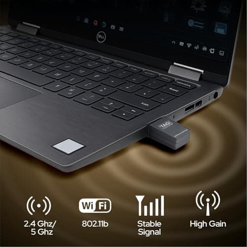 TAG Dualfi 600Mbps Dual Band WiFi USB Adapter for PC/Laptop/Desktop | 2.4GHz + 5GHz Wireless Dongle | USB 2.0 | Plug & Play | Soft AP Mode | WPA/WPA2 Secure | 433Mbps + 150Mbps Speed | Black 3