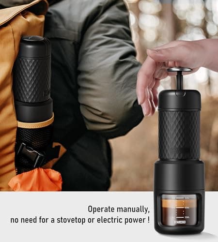 STARESSO Espresso Coffee Maker, Red Dot Award Winner Portable Espresso Cappuccino,Quick Cold Brew Manual Coffee Maker Machines All in One 3
